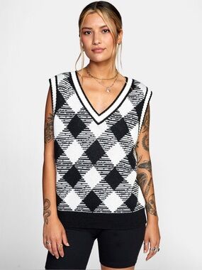 RVCA Forget Me Not Argyle Sweater Vest